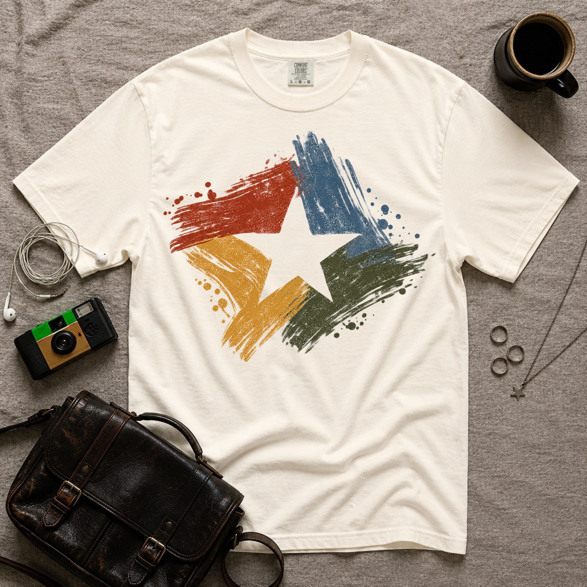 Vintage Brushstroke Star T-Shirt