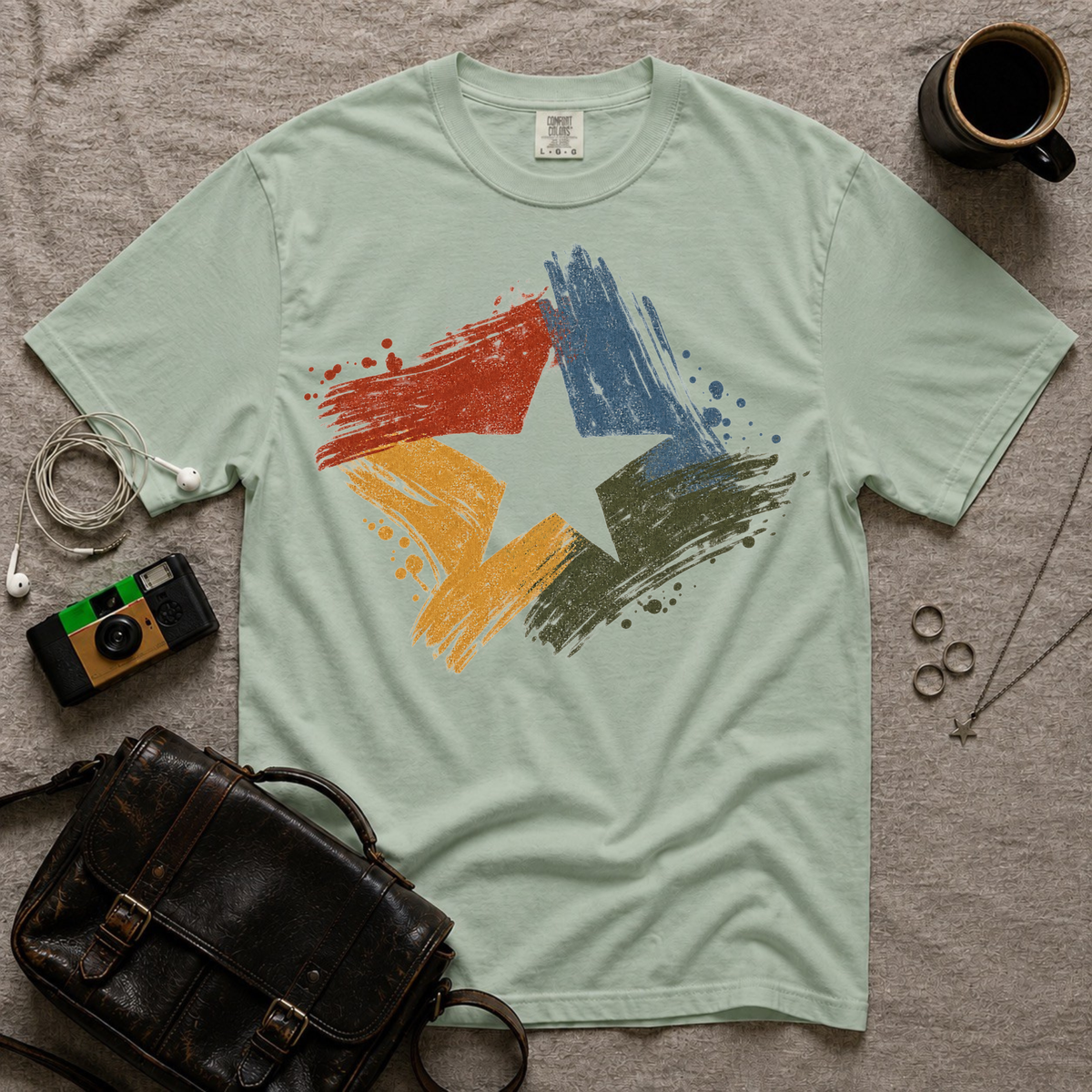 Vintage Brushstroke Star T-Shirt