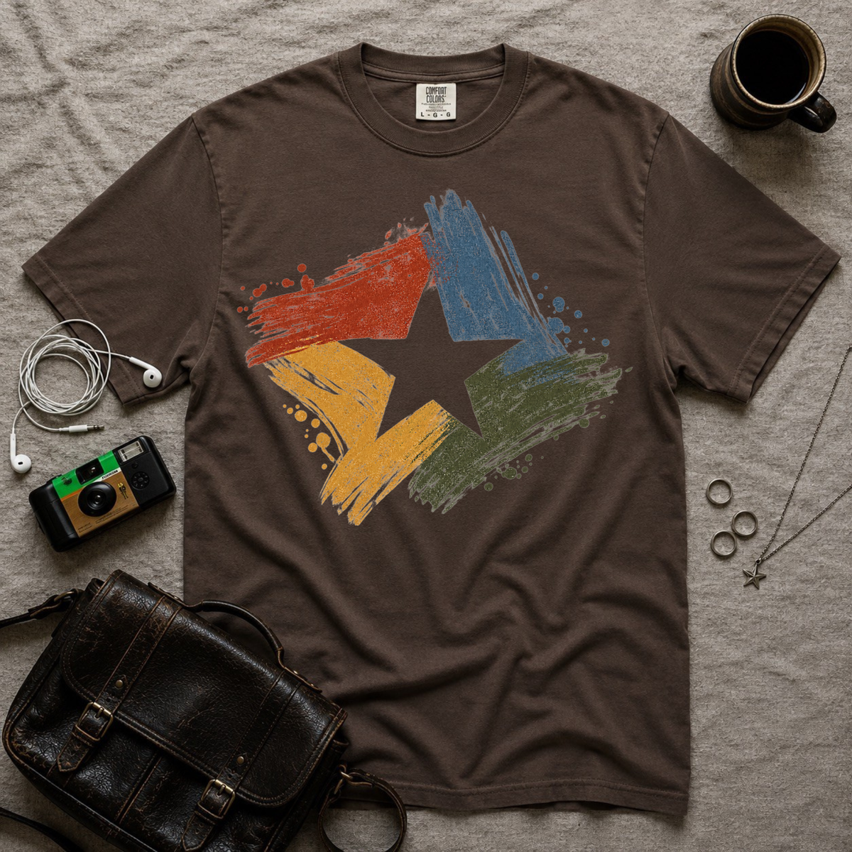Vintage Brushstroke Star T-Shirt