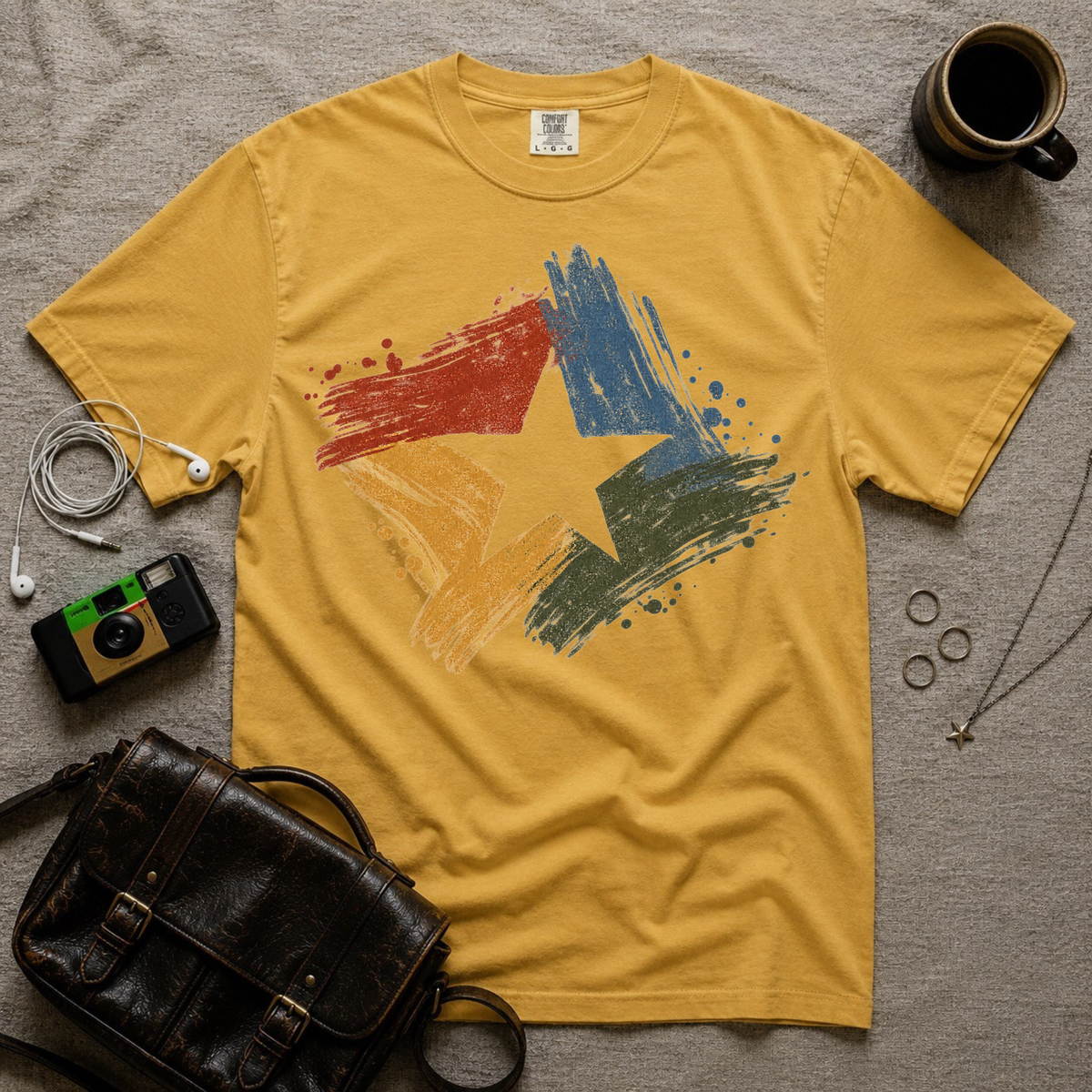 Vintage Brushstroke Star T-Shirt