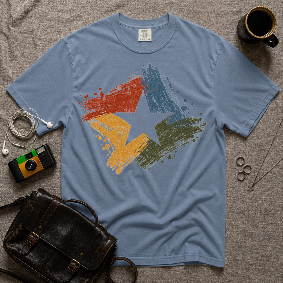 Vintage Brushstroke Star T-Shirt