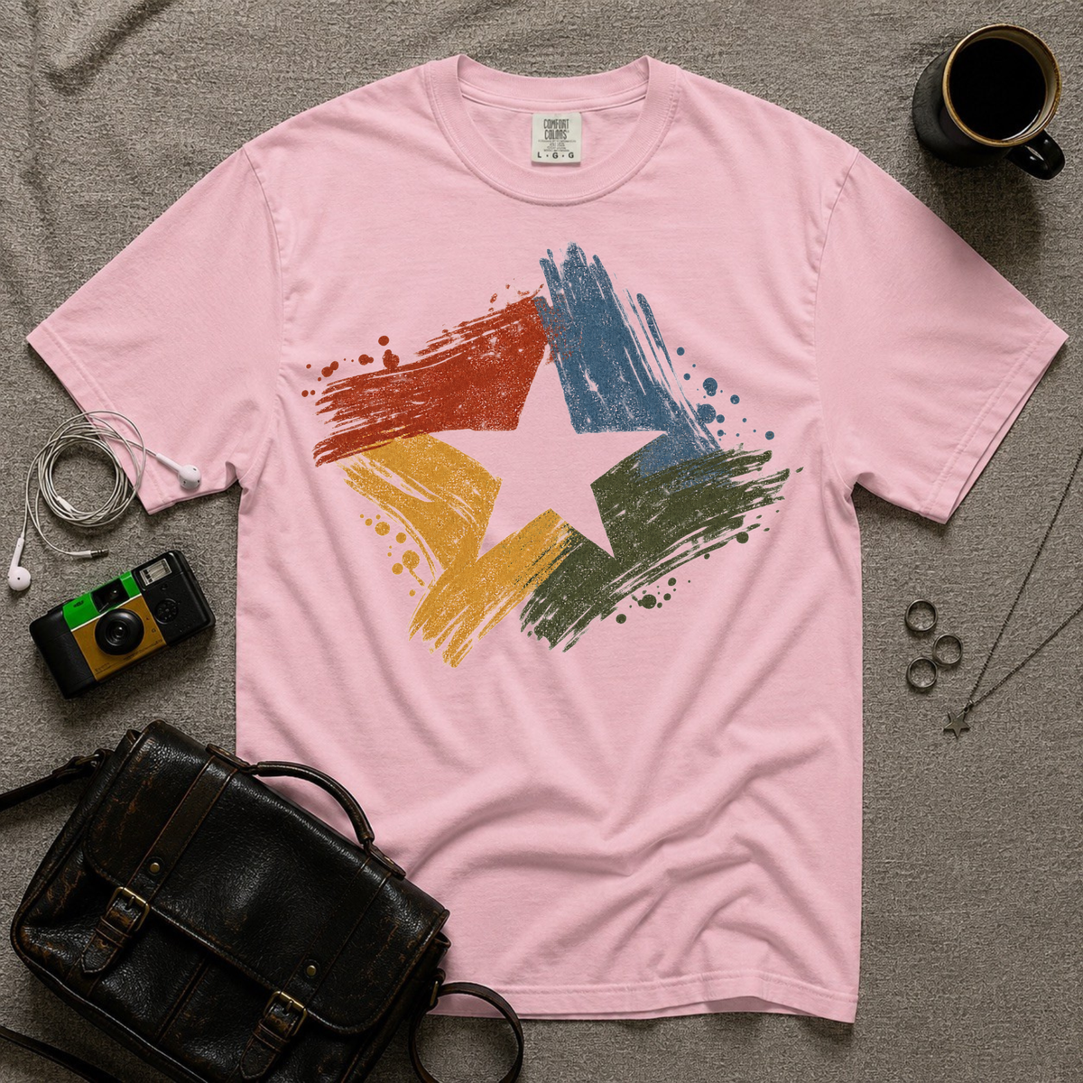 Vintage Brushstroke Star T-Shirt